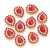 10pcs/lot Sunflower Waterdrop Rhinestones Metal Gold Claw Bottom Acrylic Rhinestones Beads DIY Earrings Headwear Jewelry Making