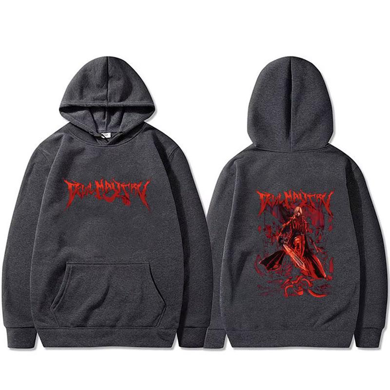 Spiel Devil May Cry Dante Grafik Hoodie Herren Vintage Gothic Rock Oversized Streetwear Pullover Sweatshirt