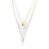 Les Trésors De Lily [N4088] - Collier sautoir 'Scarlett' blanc doré (3 rangs)