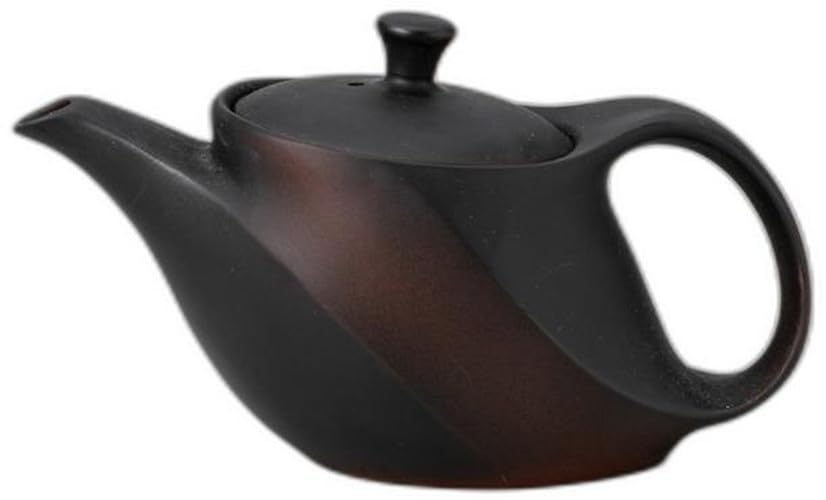 

Черный дутый чайник с ситечком для чая 17 x 10 см Керамический чайник от Setomonohonpo [17 360cc]