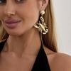IngeSight.Z Creative Personality Scallop Crayfish Shape Stud Earrings Women Trendy Metal Piercing Ear Accessories Party Jewelry