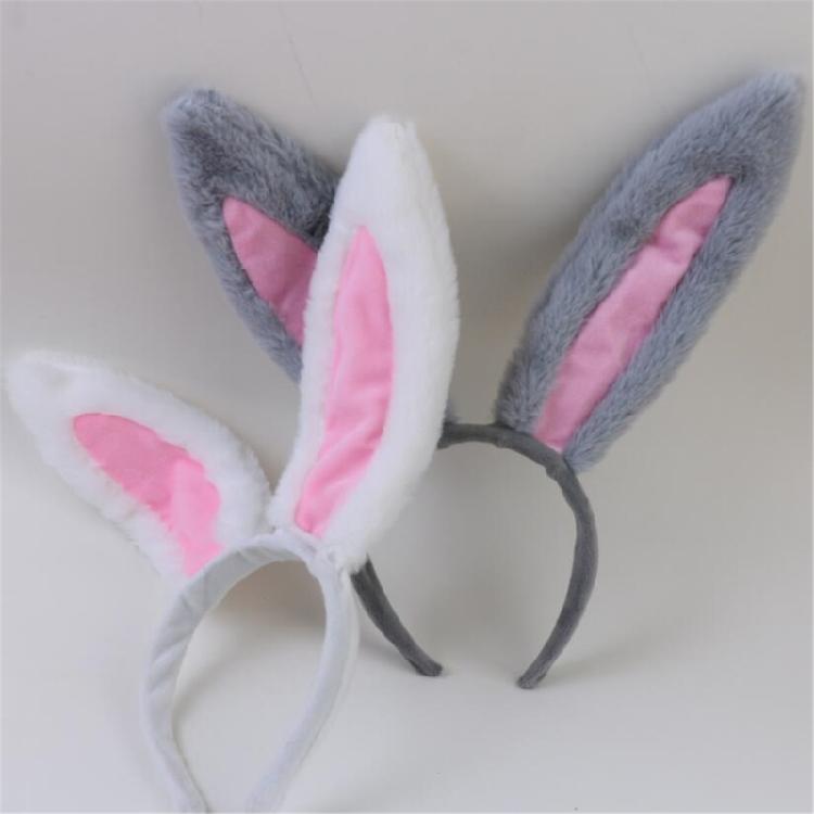 Easter Rabbit Costume Set Plush Rabbit Ears Hair Bands Rabbit Ears Headbands Bowtie Tail Set Animal Hair Hoop Set