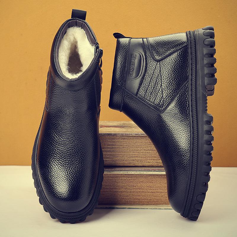 Men s shoes 2026 cotton shoes with anti slip and thick velvet fashionable and wear-resistant cotton shoes for men 45 чёрный 5680₽