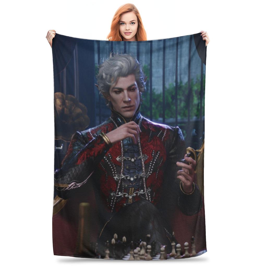 Astarion B-Baldurs Game Gate Flannel Blankets Vampire Character Awesome Throw Blanket Bedspreads 200x150cm Rug Piece Super Warm