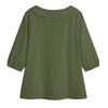 Women's Fashionable Color 3/4 Sleeve Shirt Cute Collar Summer Casual Shirt Loose Top