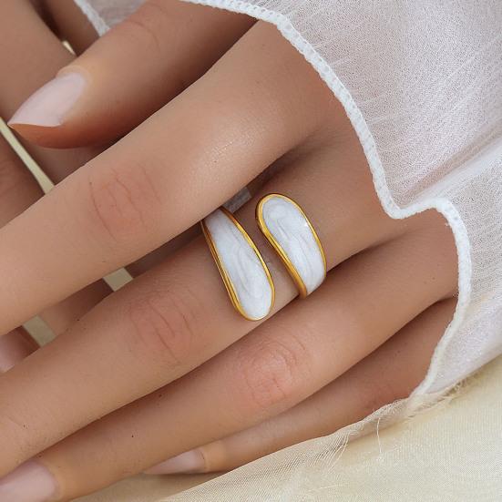 6Pcs Titanium Steel Statement Rings Open Adjustable Flower Heart Sun Designs Minimalist Unique Jewelry for Women Rust-Proof Hypoallergenic Gift for