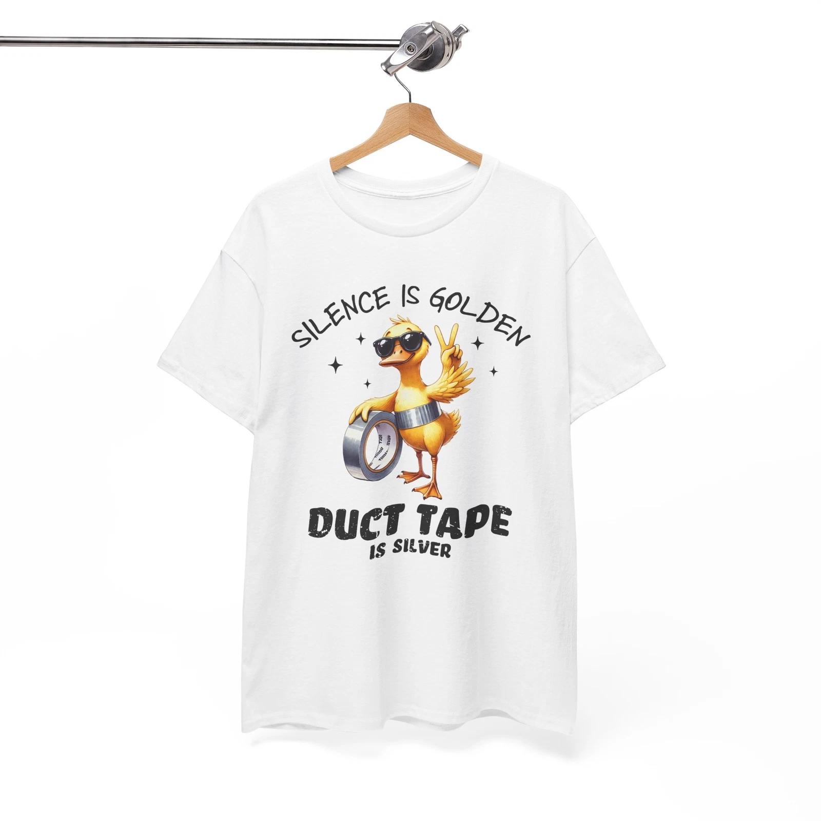 Sarcastic Duck T-Shirt - Silence is golden Shirt XL