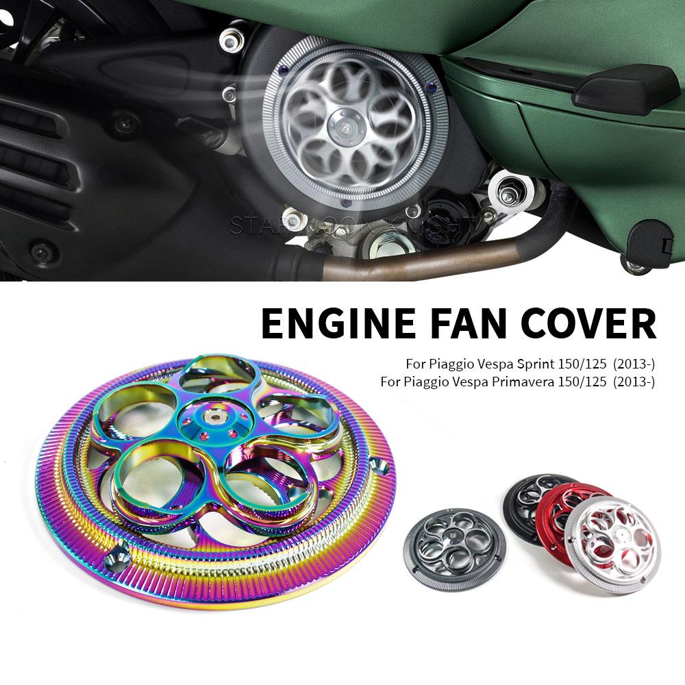 Pro Vespa Sprint Primavera 150 125 2013 2014 2015 2016- Motocykl CNC hliníkový otočný kryt chladicího ventilátoru Kryt chladiče motoru