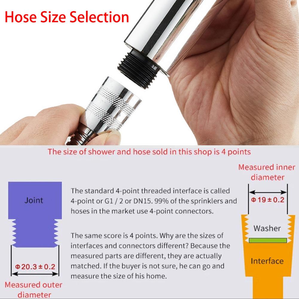 Boosting Showerhead, 3-speed Adjustable Showerhead, Square Shaped Household Shower and Bath Water Heater, Universal Four Point Interface Showerhead