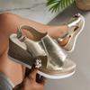 Peep Toe Wedge Sandals Women Summer Back Strap Buckle Platform Sandles Woman Fashion Thick Sole Sandalias Roman Shoes 2024