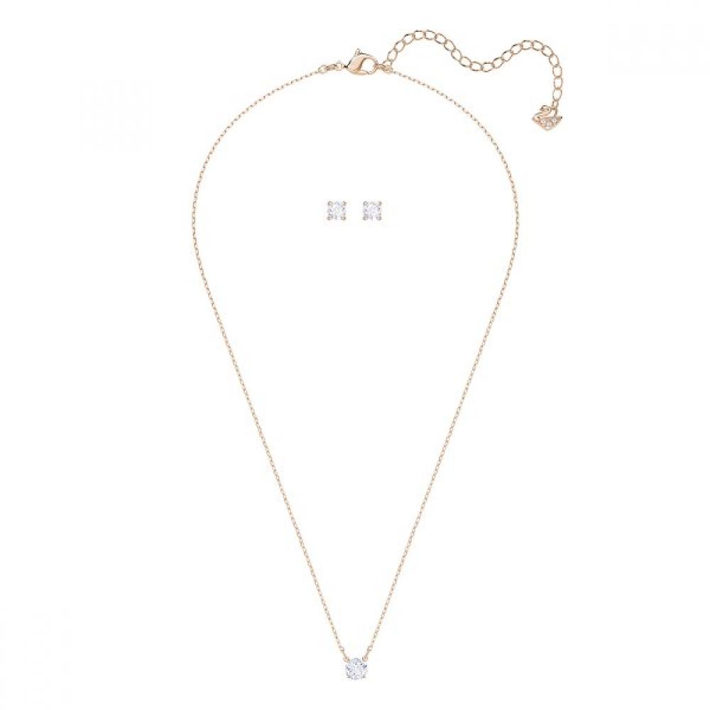 Swarovski [authorized Product Free Shopping Bag] Stilla Attract Rose Gold Set  1