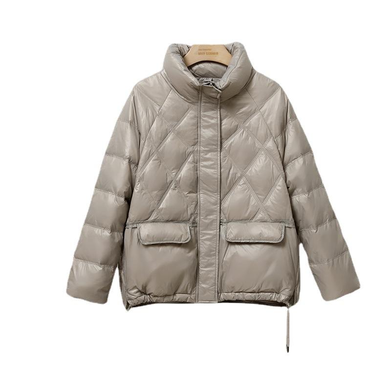 New winter down jacket women's short small bread jacket white duck down light loose coat