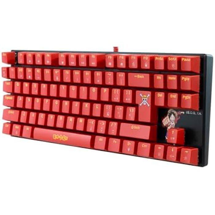 Clavier Mécanique Gaming - FRTEC - One Piece Luffy - TKL - Rétroéclairage Rouge LED - Anti-ghosting