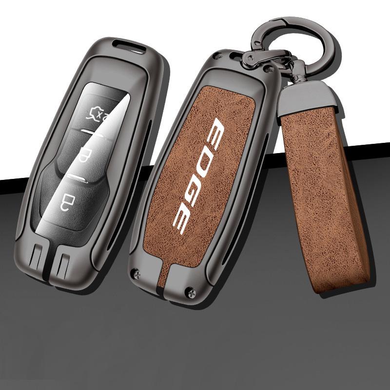 Zinc Alloy Car Key Case Fob Cover Protector Shell Fob Bag For Ford Edge EDGE 2020 2018 2017 2016 2015 Car Keychain Accessories