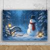 Winter Snow Scenery Backdrop Night Starry Sky Xmas Tree Snowflake Snowman Photography Baby Shower Portrait Banner Photo Studio