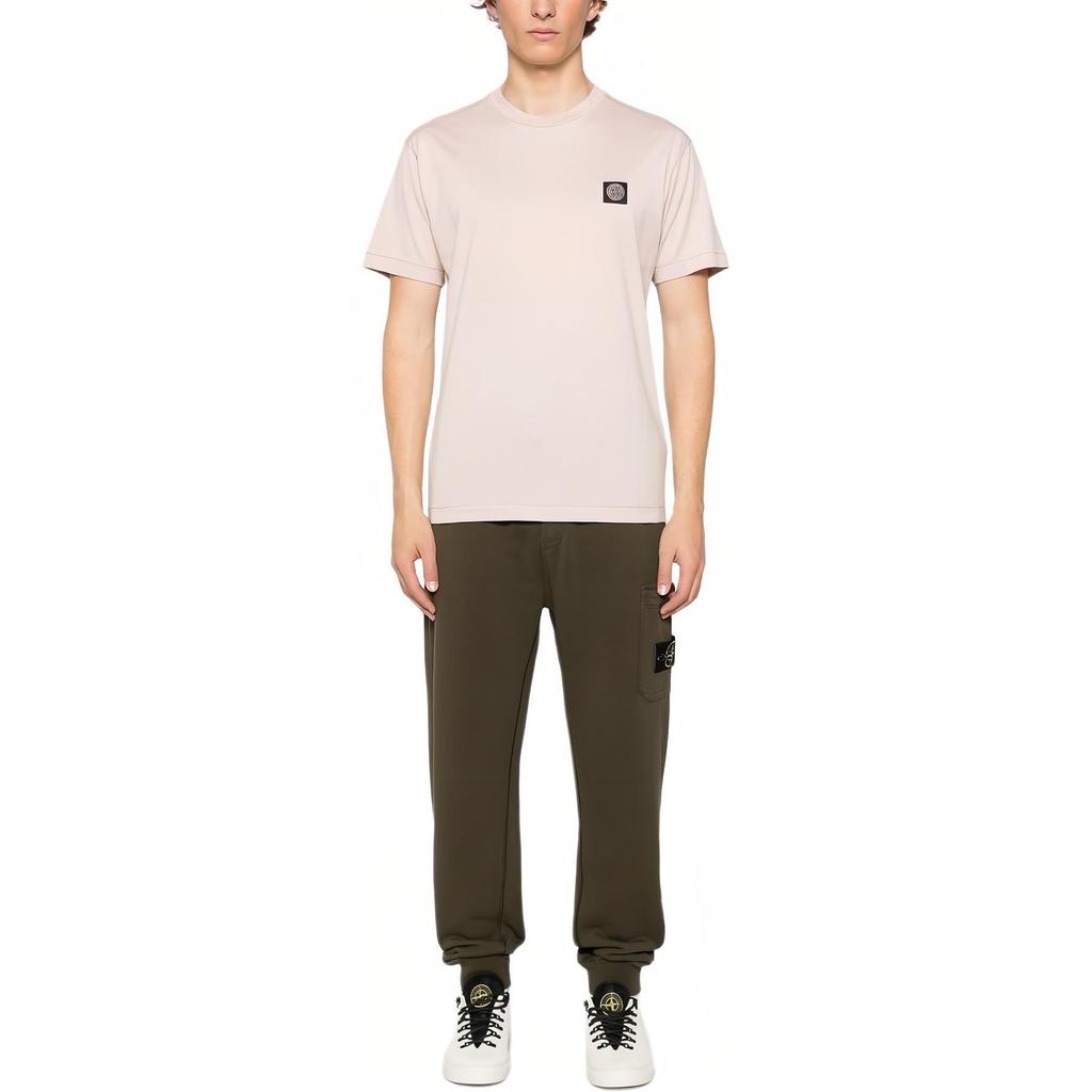 Stone Island SS25 Logo Embroidered Comfortable Simple Crew Neck Short Sleeve T-Shirt Men T-Shirts K1S1521000-39S0013-V0082