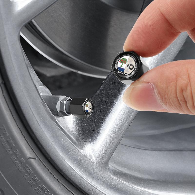 1Sada Kovové LOGO AMG Kroužky na klíče od auta Příslušenství Víčko ventilku pneumatiky Pro Mercedes Benz W177 W212 W213 W205 V177 W247 W176 GLA GLC X253 GLK Třída GLA