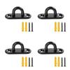 4Pcs Stainless Steels Pad Eye Plate Marine Hardware Hook Heavy Duty Ceiling Hook with Screws Staple Hook Enduring 9mm