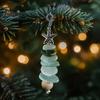 Exquisite Christmas Tree Decoration Sea Glass Ornament, Handmade Starfish Hanging Decorative Bag Charm for Vacation Decoration, Coastal Style Pendant