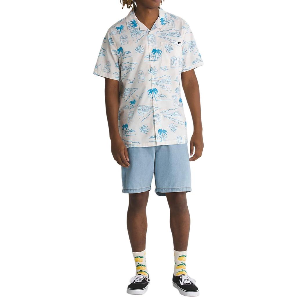 Vans Davista Scénický potisk Polokošile s krátkým rukávem Pánské košile Bílá VN000G7GFS8