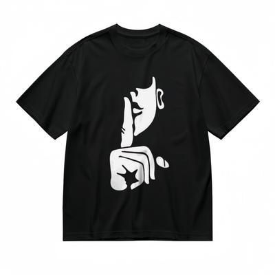 Herren Maschinenwaschbares Klassisches T-Shirt Abstrakte Gesichtssilhouette mit Finger T-Shirt