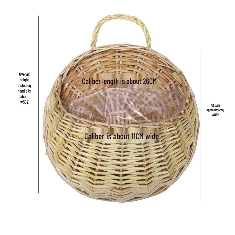 Handmade Willow Woven Wall Hanging Flower Basket Pot