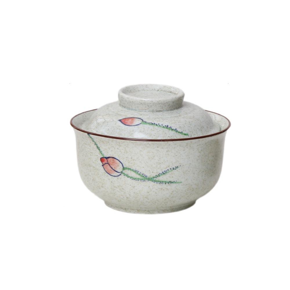 with Lid Japanese Style Ceramic Ramen Bowl 6.5inch Rice Bowl Kitchen Tableware Soup Bowls  Home Style C