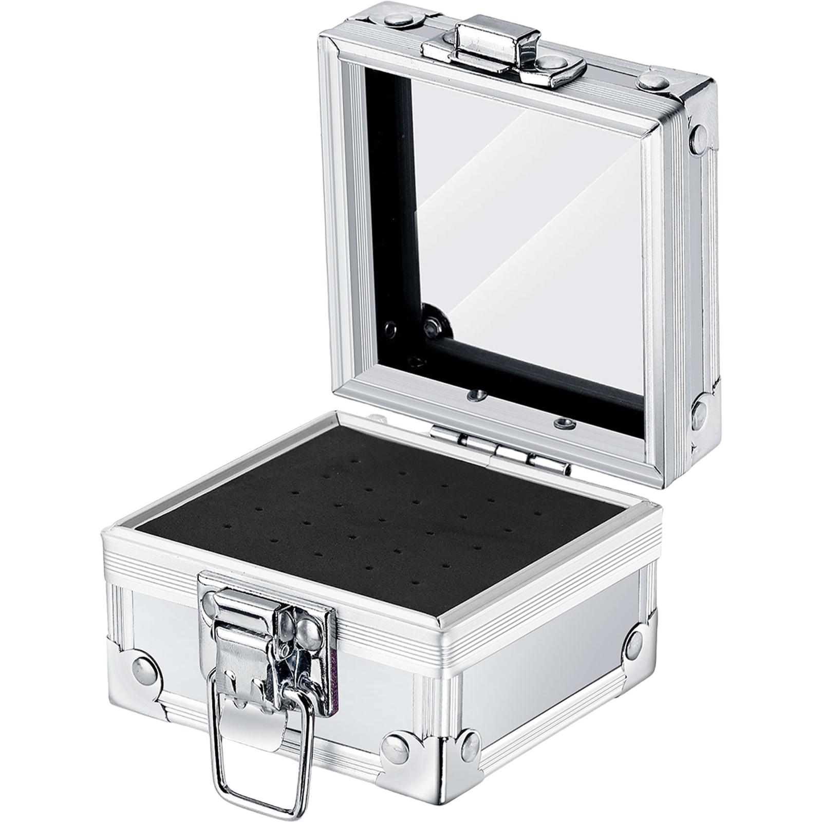 

Чехол-держатель для сверл из нержавеющей стали с 25 ячейками для хранения маникюрных инструментов, организованный для ногтей серебряный