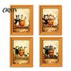 Autumn Home Decorations Wooden Black Cat Fridge Magnet, Seasonal Cartoon Kitchen Bathroom Decor, Spooky Gifts Cute Theme Photo Frame Magnets, Fun Gift