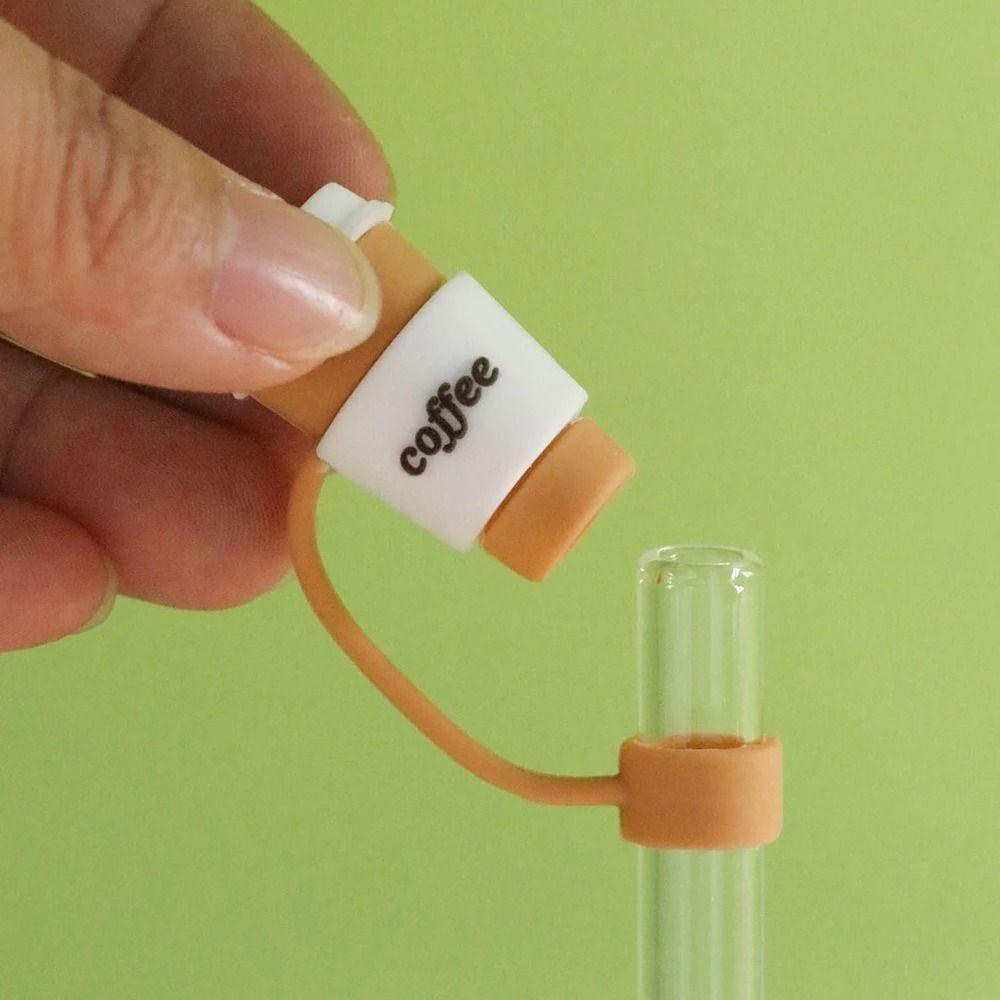 Silicone Straw Topper Splash Proof Straw Dust Cap Drinkware Straw Cover  Straw Decoration