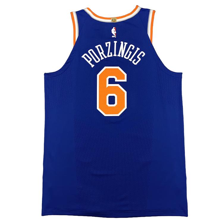 Nike X NBA Collaboration New York Knicks Porzingis Fashion Comfortable Soft Skin-Friendly Basketball Jersey Unisex jersey Blue 863032-495