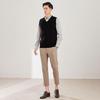 Men's Loose Fit Wool Crew Neck Sweater Vest - Sleeveless Pullover for Spring & Autumn