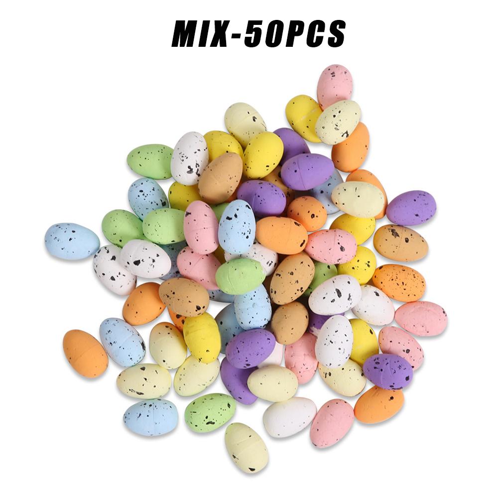 

Пенопластовые пасхальные яйца с крапинками, разноцветные декоративные птичьи яйца, голубиные яйца для украшения праздничной вечеринки и весенних торжеств