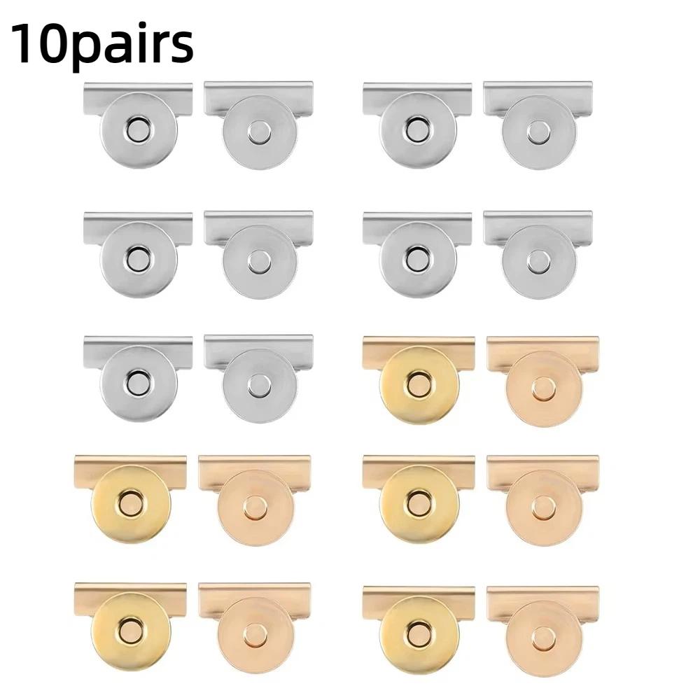 

10 Pair No-Sewing Magnetic Snap Buttons Metal Magnetic Buckle Clasp Magnetic Purse Clasps for Purse Handbag Clothing Bags Crafts