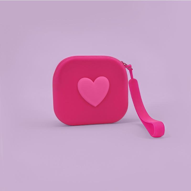 Solide, runde, quadratische Münzbeutel aus Silikon, weich, klein, Designer-Reißverschluss, Münzgeldbörse, Mini-Geldbörse, Beutel, Aufbewahrungsbeutel für Ohrringe und Kopfhörer