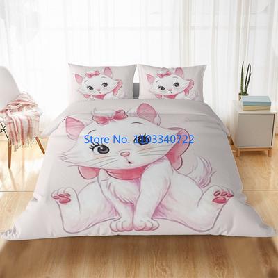 Cute Marie Cat Cartoon Bedding Sets Duvet Cover Set 3D Print Comforter Cover Bedclothes for Boy Girl Bedding Sets Bedroom Decor