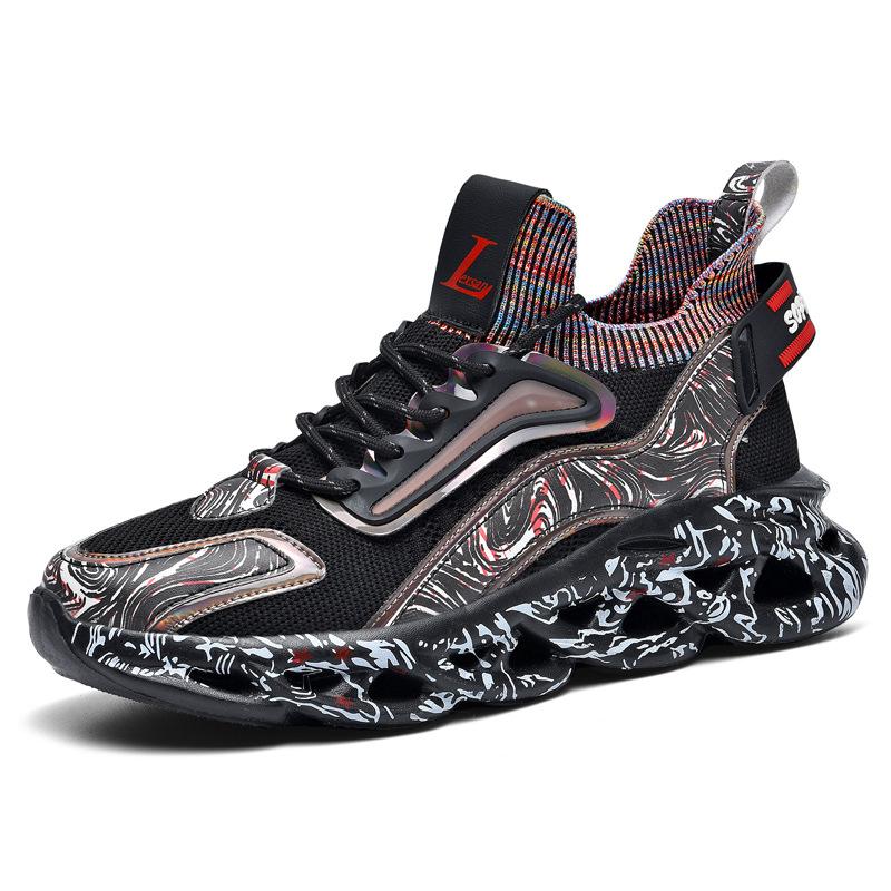 Running casual shoes men's shoes spring and autumn national mesh soft sole new shock-absorbing breathable sports shoes blade