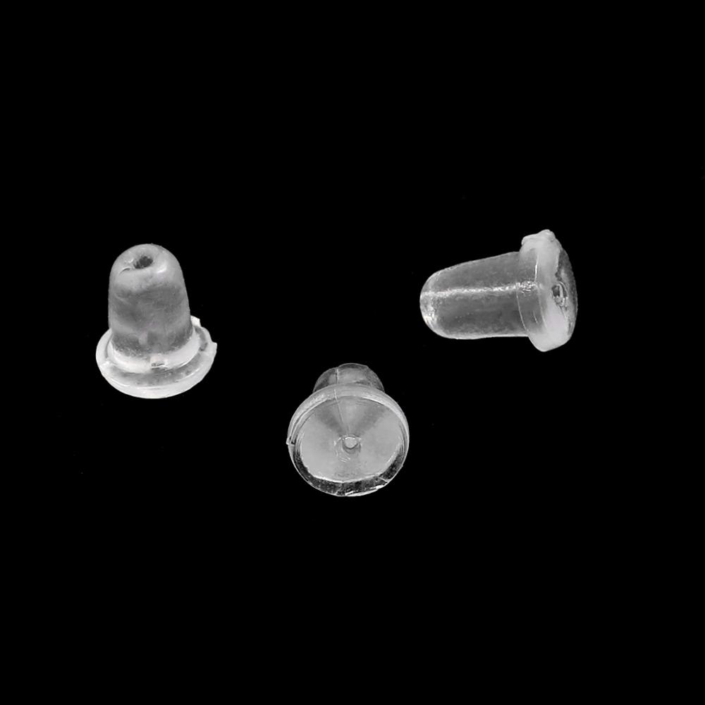 200 Stück/Los Gummi Ohrring-Verschlüsse Silikon Runde Ohrstöpsel Verschlossene Kappen Ohrring-Rückseitenstopper Für DIY Ohrring-Schmuckherstellung 2031