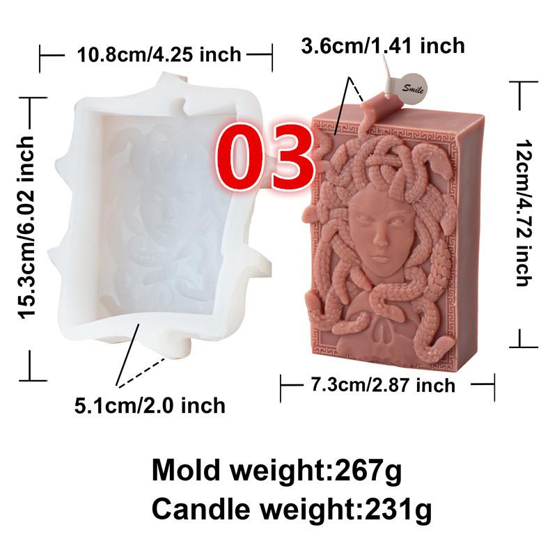 Medusa Portrait Silicone Candle Mold DIY European Snake Head Goddess Gypsum Resin Crafts Making Mold Embellish Home Gifts