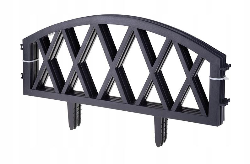 Anthracite Modular Garden Fence 4 Elements Plastic 58.5x32 Cm