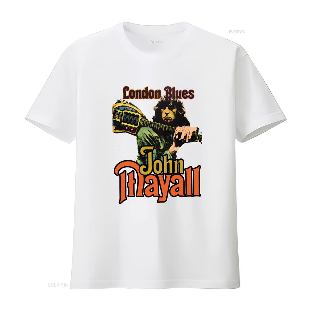 Katoen John Mayall London Blues 1964 1969 Album The Turning Point T-shirt vintage Gewassen streetwear Casual Rekbaar