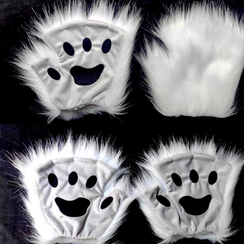 Maska karnawałowa zwierzęca na twarz z ogonem i rękawiczkami maska na Halloween na maskaradę, karnawał i występy sceniczne