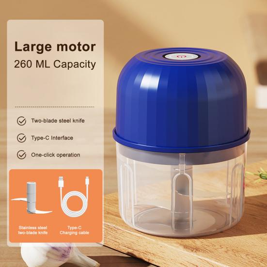 Wireless Electric Grinder with Sharp Blade Rechargeable Mini Size Multipurpose 40W Powerful Garlic Meat Grinder Kitchen Tool