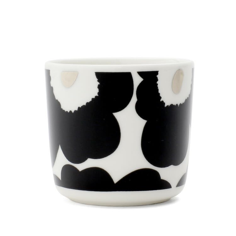 Marimekko Unikko Latte Mug, 200ml, Black/Silver, 72780-199 [Parallel Import]