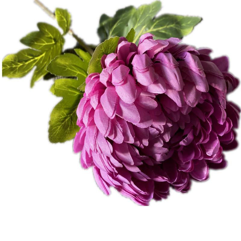 5pcs Artificial Chrysanthemum Flower Branch Faux Silk Pineapple Chrysanthemum with Long Stem for Wedding Floral Arrangement