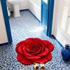 Floor Mat Irregular Shape Quick-Drying Floral Doormat Anti-Slip Backing Easy Maintenance Soft Cozy Rug Bathroom Decor
