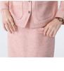 Eleganter Damenanzug Rosa Rock & Strickjacke: Herbst/Winter Berufskleidung