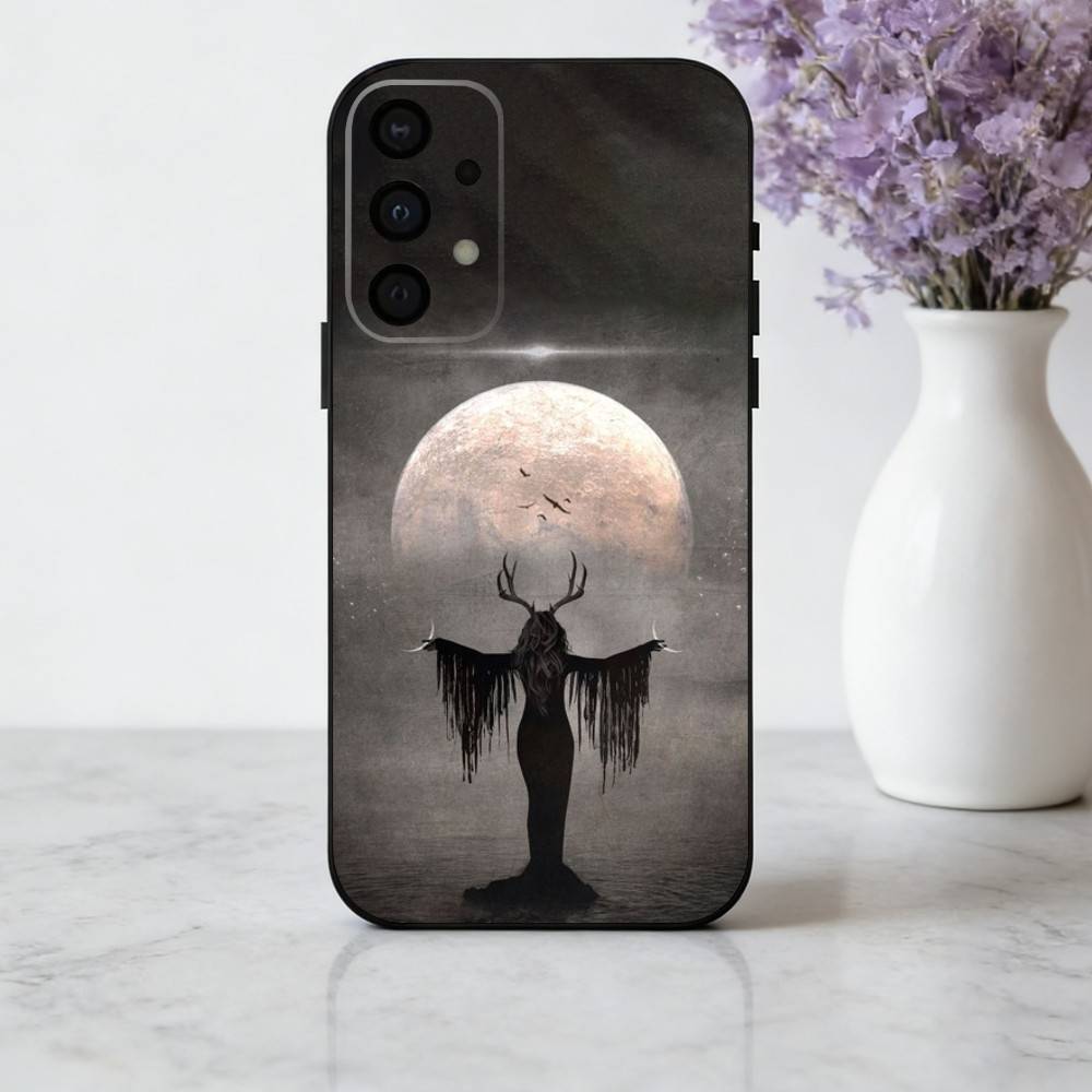 O-Occult W-Witchcraft M-Moon G-Gothic Witch Phone Case For Samsung Galaxy A73,A72,A71,A70,A53,A52,A51,Soft Silicone Black Cover