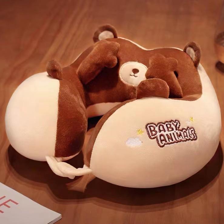 U Shaped Cartoon Airplane Neck Pillow Travel Head Rest For Office And Commuting
