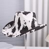 Versatile men's and women's outdoor western cowboy hat fashion suede cow color jazz top hat casual fedora